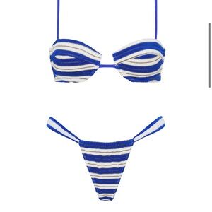 Triangl Palma Bottom in Joly - Blue and White Bikini Bottoms